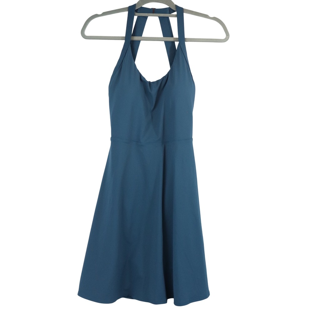 Halara SoftlyZero Airy Backless Twisted Flare Active Dress NWT Blue Sz Medium